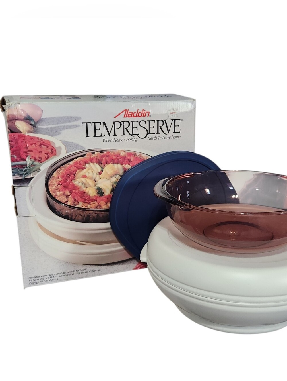 Aladdin Tempreserve Casserole Carrier 2qt Insulated Hot Cold Container NOS Pyrex